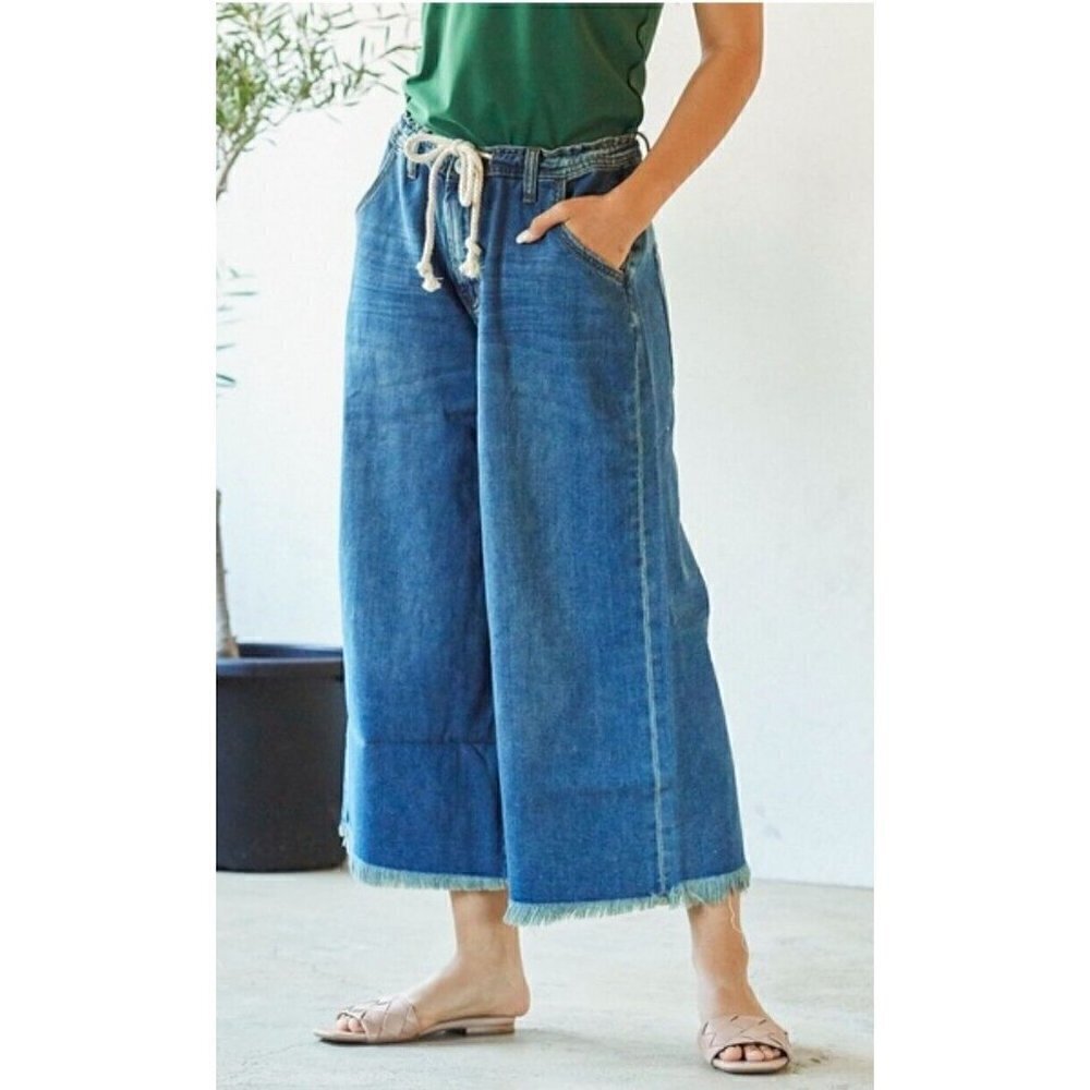 New One Teaspoon Bad Boys Jeans Womens 23 High Waist Wide Leg Pants